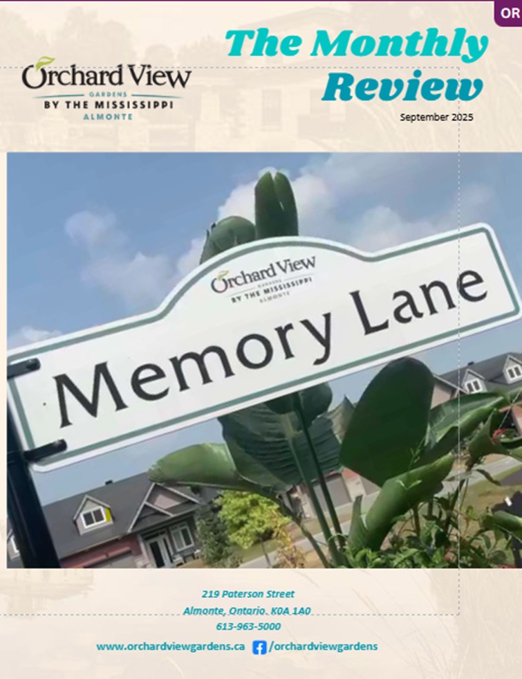 Orchard View Gardens monthly newsletter for September 2025